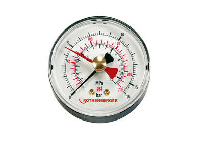 Extra 16 bar pressure gauge with drag indicator R1/4