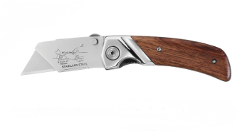 STANLEY® FOLDING UTILITY KNIFE WITH WOODEN HANDLE
